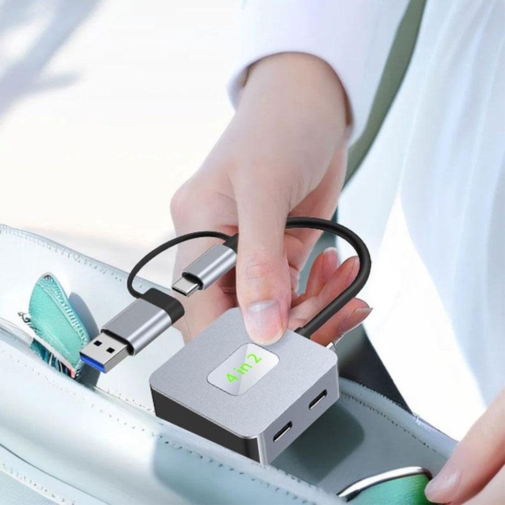 2320A-Type-C-/-USB-4-in-1-USB-Hub-2xTypc-C3.2-+-2xUSB3.2-10Gbps-Data-Transfer-Adapter