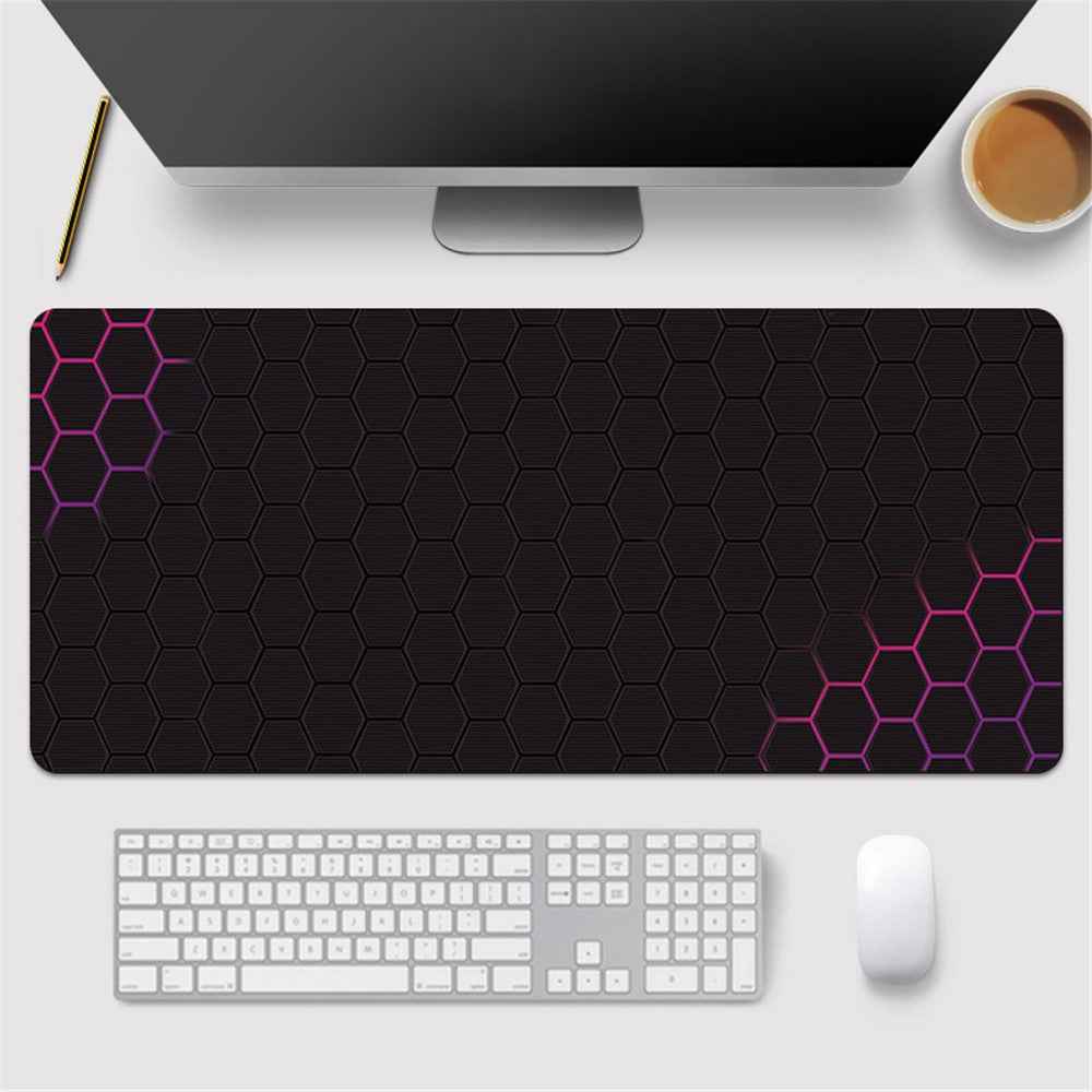 300x700x2mm Large Mouse Pad Honeycomb Pattern Anti-skid Rubber Desktop Mat - Style 18