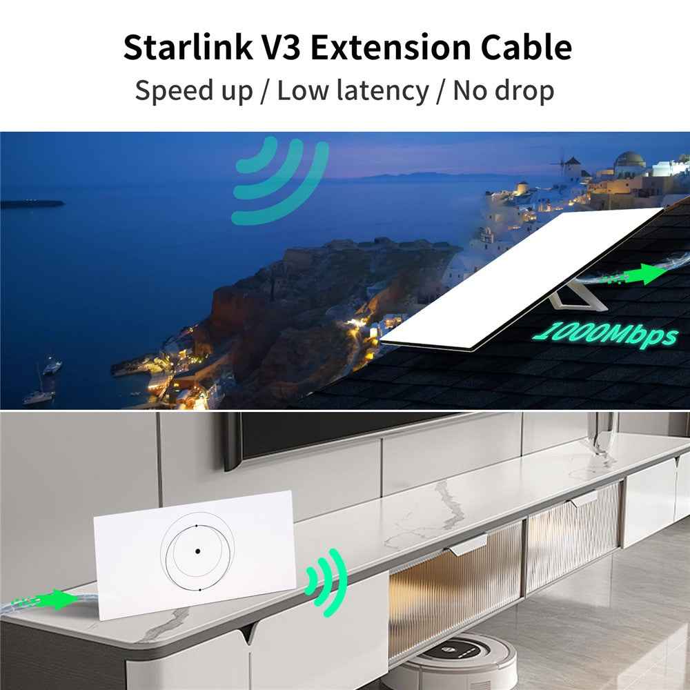 30m Starlink Gen 3 Ethernet Cable Standard V3 CAT6 10Gbps RJ45 Extension Cable