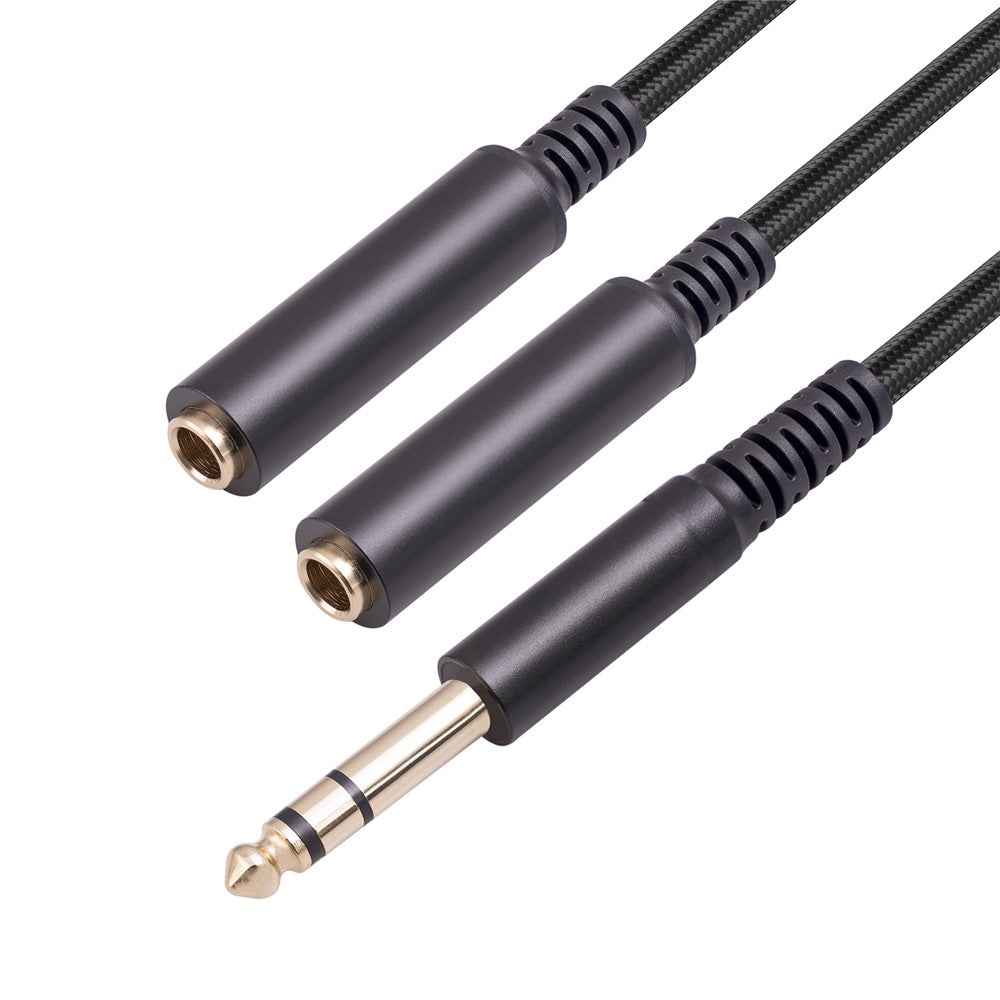 3718 30cm 6.35mm 1 / 4 Inch 1 Male to 2 Female Stereo Y Splitter Audio Cable for Guitar / Amplifier / Mixer
