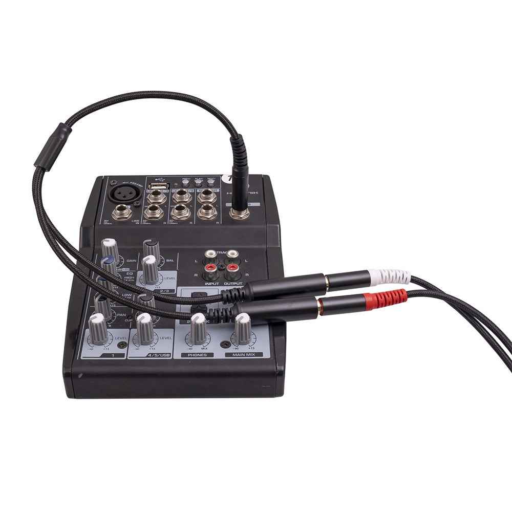 3718 30cm 6.35mm 1 / 4 Inch 1 Male to 2 Female Stereo Y Splitter Audio Cable for Guitar / Amplifier / Mixer