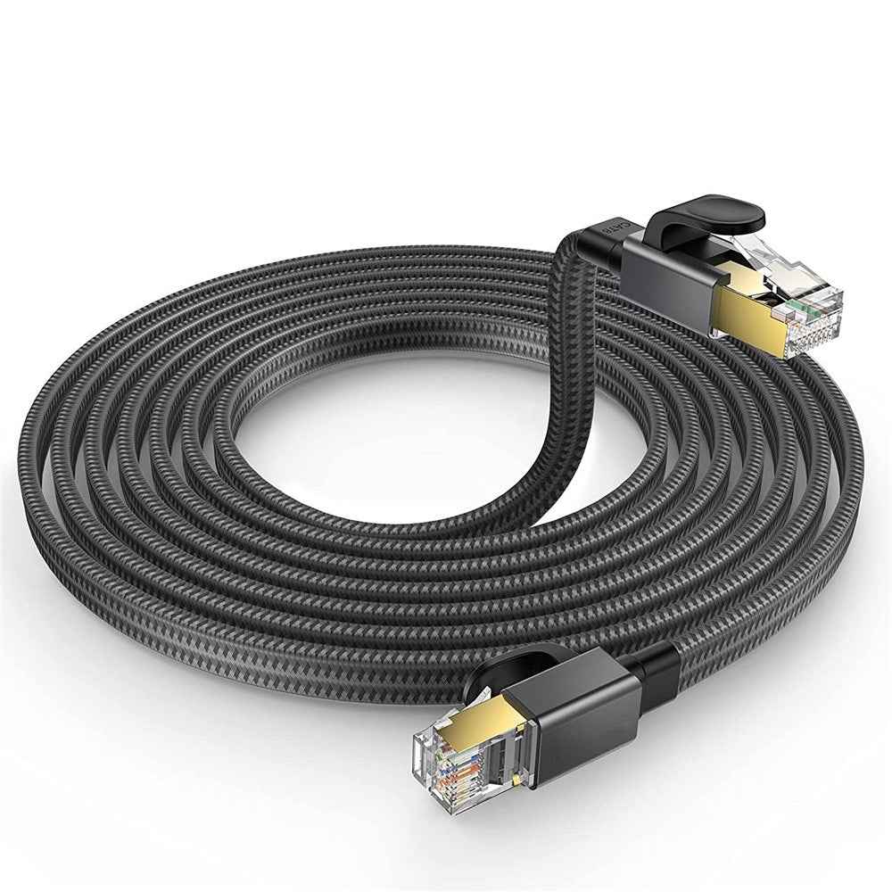 3m 26AWG Cat8 Flat Ethernet Cable Cat8 LAN Network Cable with Gold Plated RJ45 Connector 40Gbps 2000Mhz SFTP Patch Cord