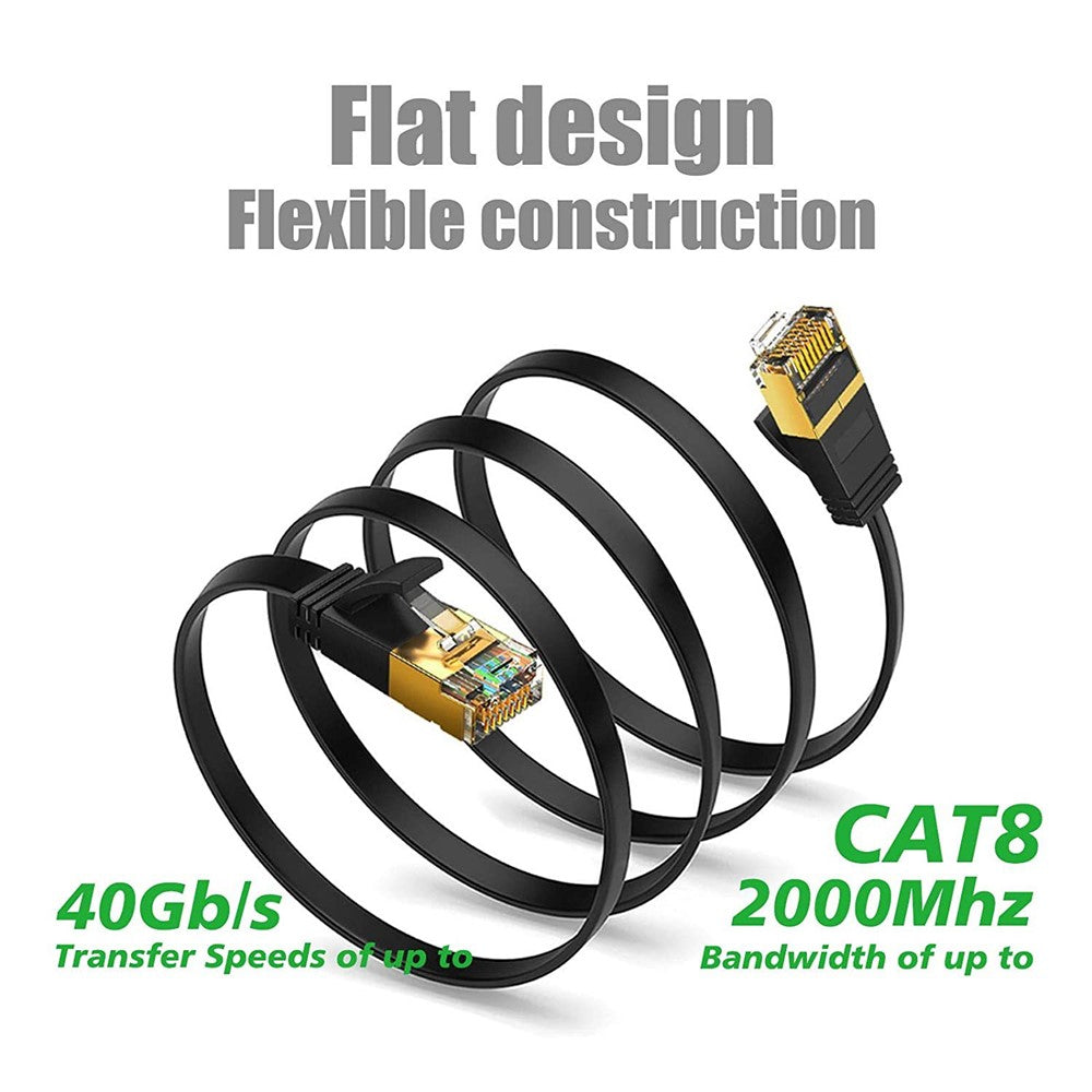 3m-26AWG-Cat8-Flat-Ethernet-Cable-Cat8-LAN-Network-Cable-with-Gold-Plated-RJ45-Connector-40Gbps-2000Mhz-SFTP-Patch-Cord