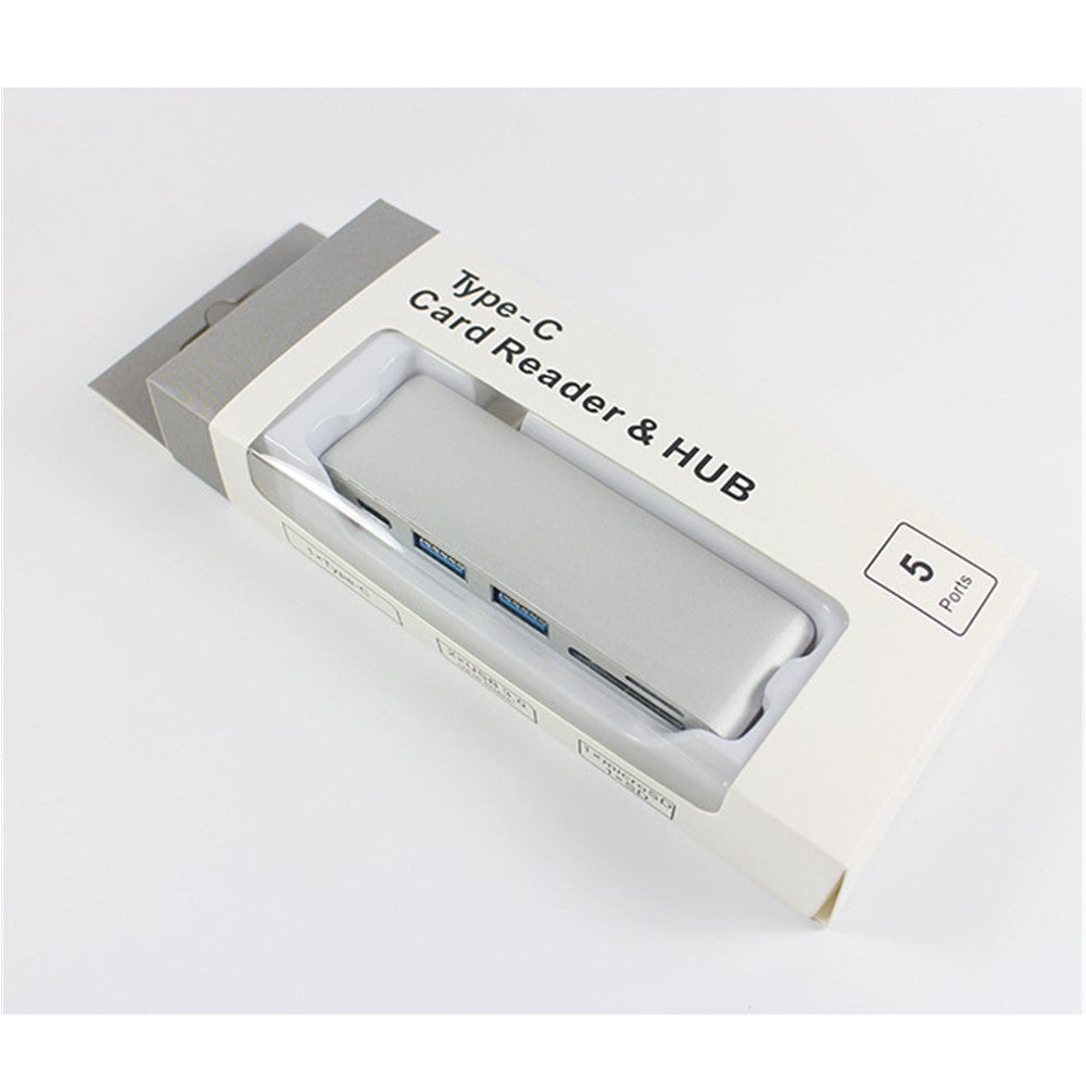 5-in-1-Combo-Multi-Port-Type-C-Hub-Aluminum-Alloy-Adapter-Converter-for-MacBook-Pro-(2016)-Grey