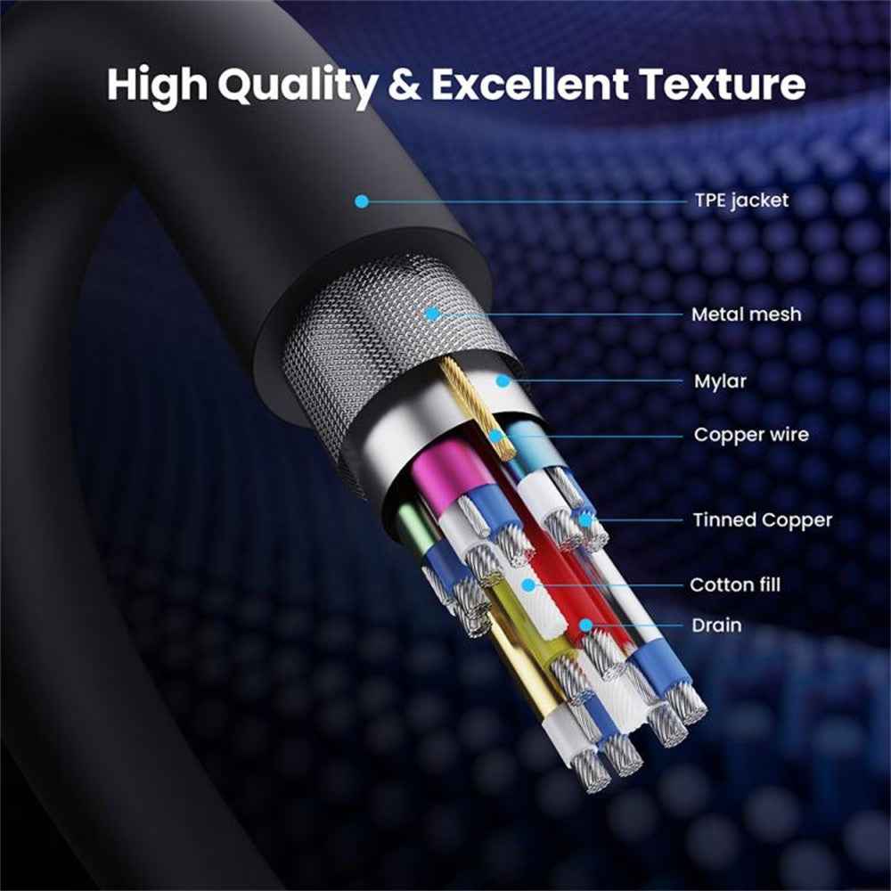 50cm DisplayPort 2.1 to Right Angled DP2.1 Extension Cable 54Gbps 16K 30Hz Video Cord - Black