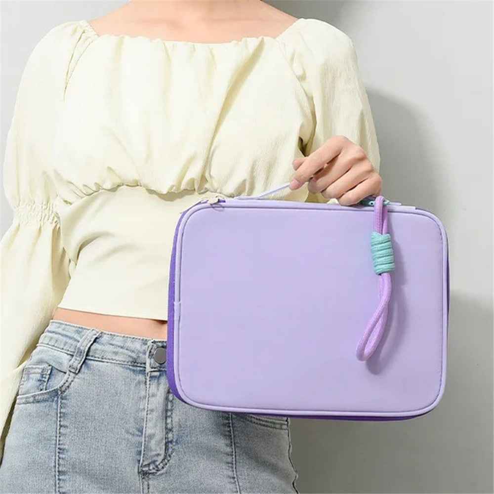 606 For iPad MacBook MateBook 13.3 / 14 Inch Laptop Bag Nylon Handbag with Hanging Ornament - Yellow