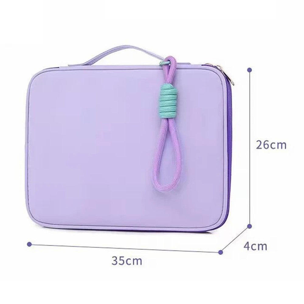 606-For-iPad-MacBook-MateBook-13.3-/-14-Inch-Laptop-Bag-Nylon-Handbag-with-Hanging-Ornament-Yellow
