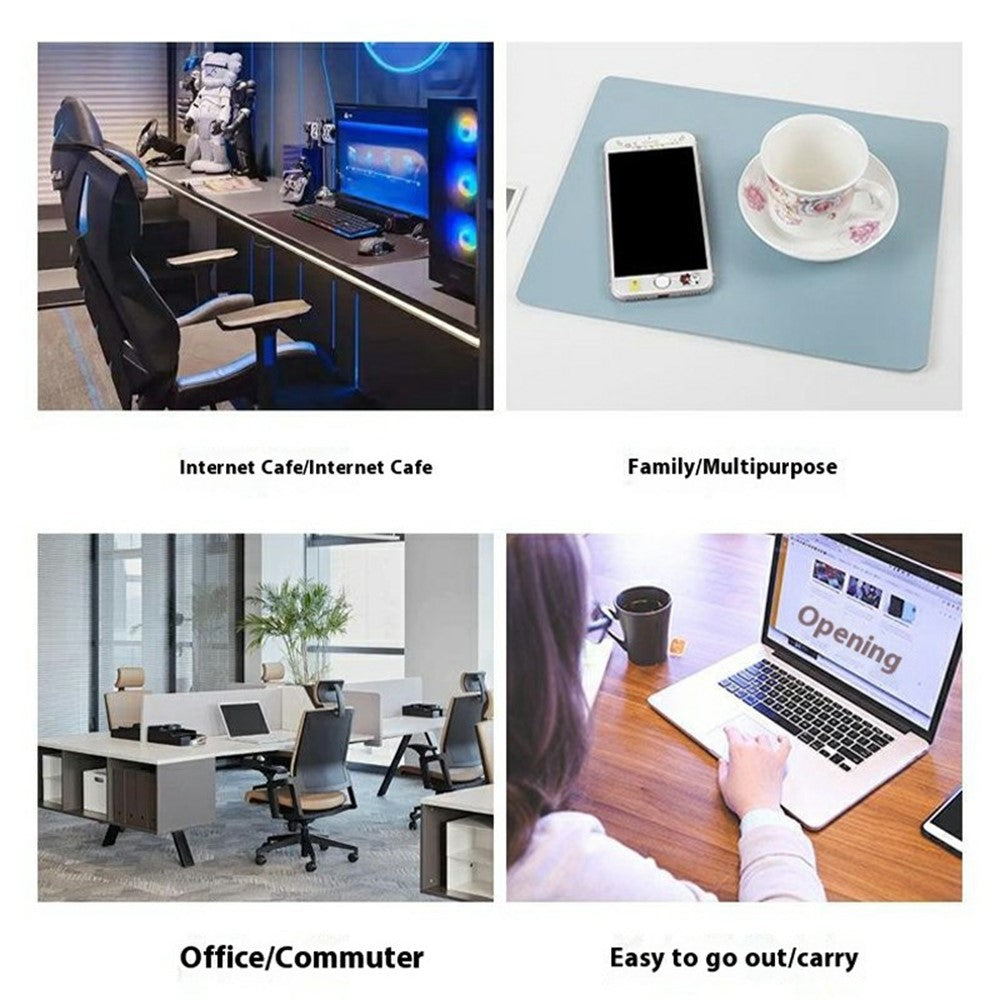 634-Dual-Sided-Leather-Desk-Pad-26-x-21cm-Mouse-Mat-Non-Slip-Waterproof-for-Office-/-Home-Mint-Green