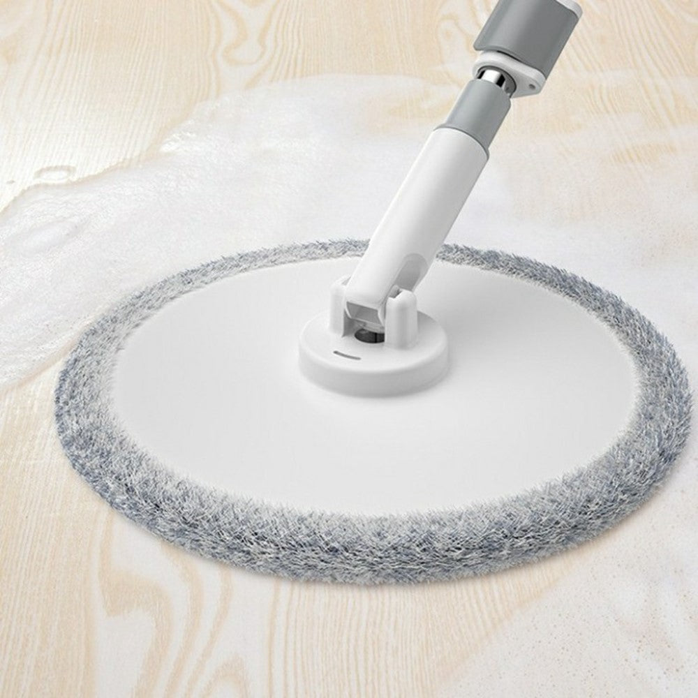 Rotating Single Bucket Mop Hands-Free Spin Mop Floor Cleaning Tool with 3 Microfiber Mop Heads - White