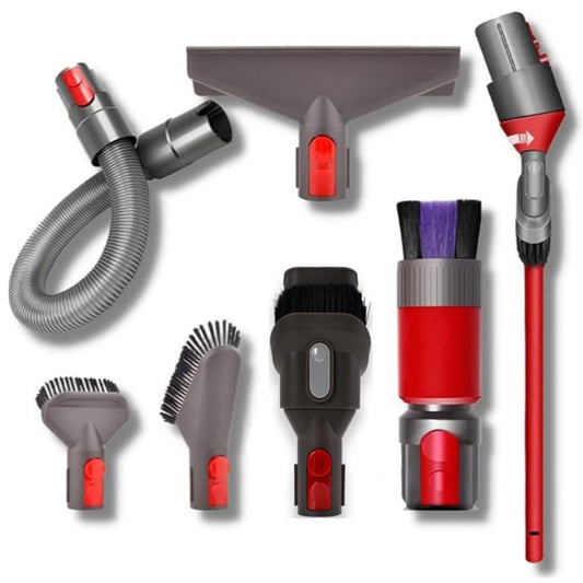 For Dyson V15 / V12 / V11 / V10 / V8 / V7 7Pcs / Set Soft Hard Brush Hose Crevice Brush Vacuum Cleaner Accessories