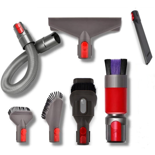 For Dyson V15 / V12 / V11 / V10 / V8 / V7 7Pcs / Set Mattress Suction Head Soft / Hard Brush Hose Vacuum Cleaner Accessories