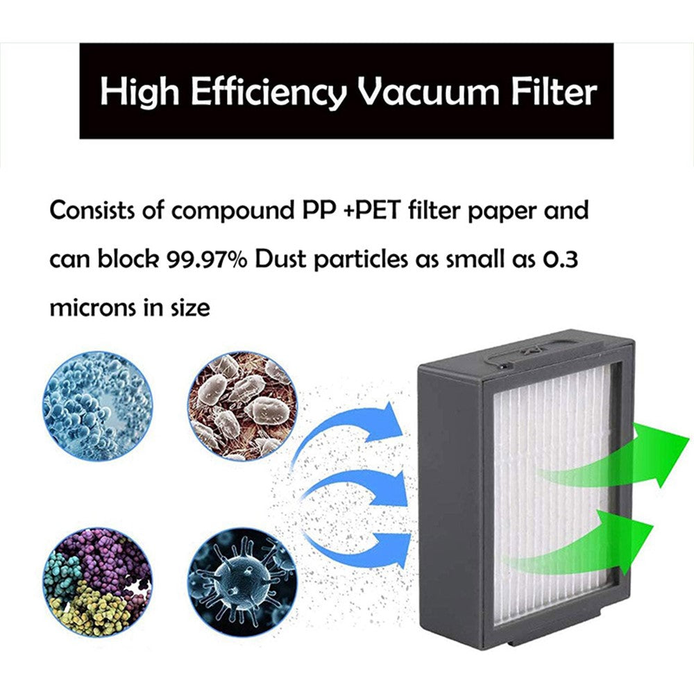 JUNSUNMAY 9Pcs For iRobot Roomba i3 / i4 / i6 / i7 / i8 / E5 / E6 Main Brush Side Brush Filter Vacuum Bag Set