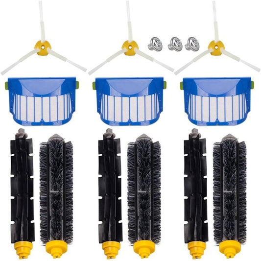 1 Set For iRobot Roomba 600 Series Cleaning Tools (3 Pairsxmain Brush+3xFilter+3xSide-Edge Brush)