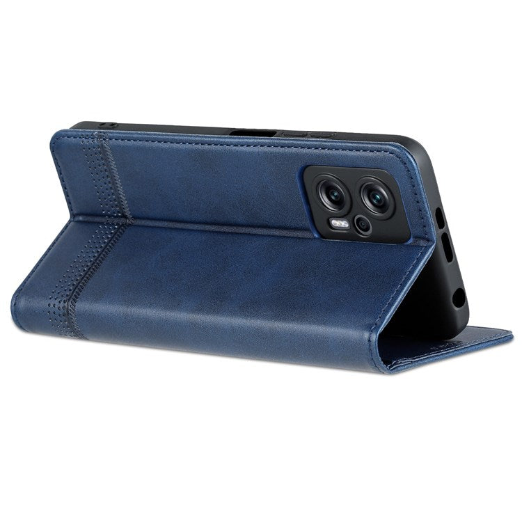 AZNS For Xiaomi Redmi Note 11T Pro 5G / Note 11T Pro+ 5G / Poco X4 GT 5G / Redmi K50i 5G PU Leather Stand Wallet Case Magnetic Closure Phone Cover - Blue