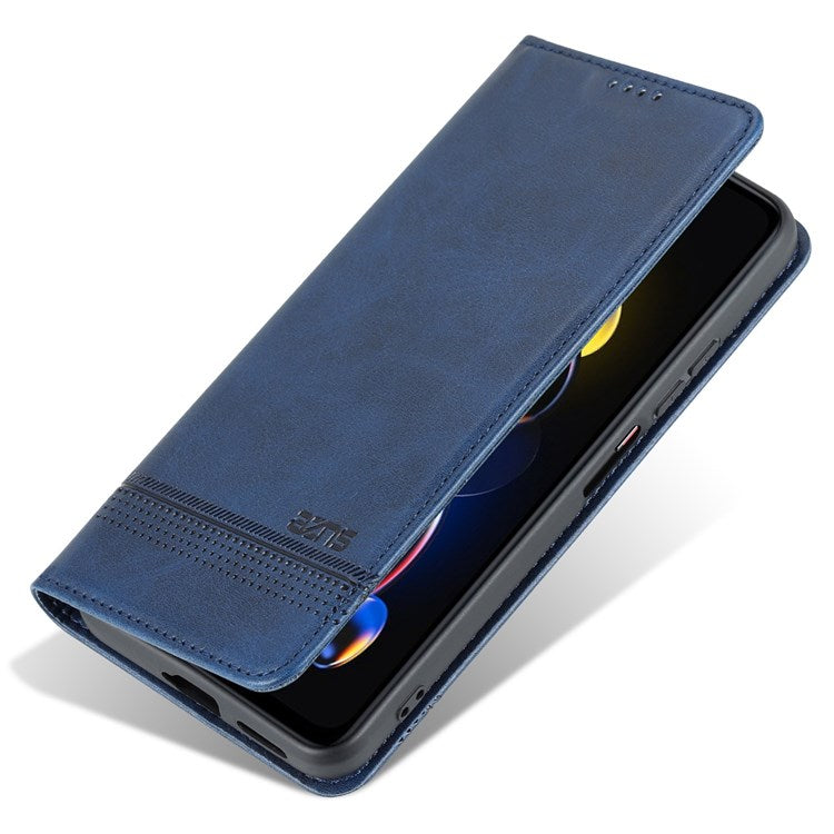 AZNS For Xiaomi Redmi Note 11T Pro 5G / Note 11T Pro+ 5G / Poco X4 GT 5G / Redmi K50i 5G PU Leather Stand Wallet Case Magnetic Closure Phone Cover - Blue
