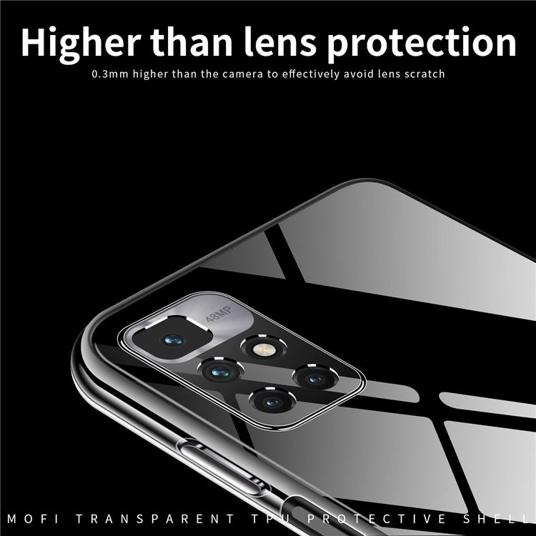 MOFI For Xiaomi Redmi 10 Prime 2022 4G Flexible Clear TPU Scratch-Resistant Case Camera Protection Defender Phone Cover
