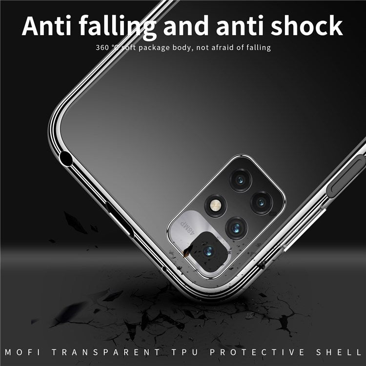 MOFI For Xiaomi Redmi 10 Prime 2022 4G Flexible Clear TPU Scratch-Resistant Case Camera Protection Defender Phone Cover