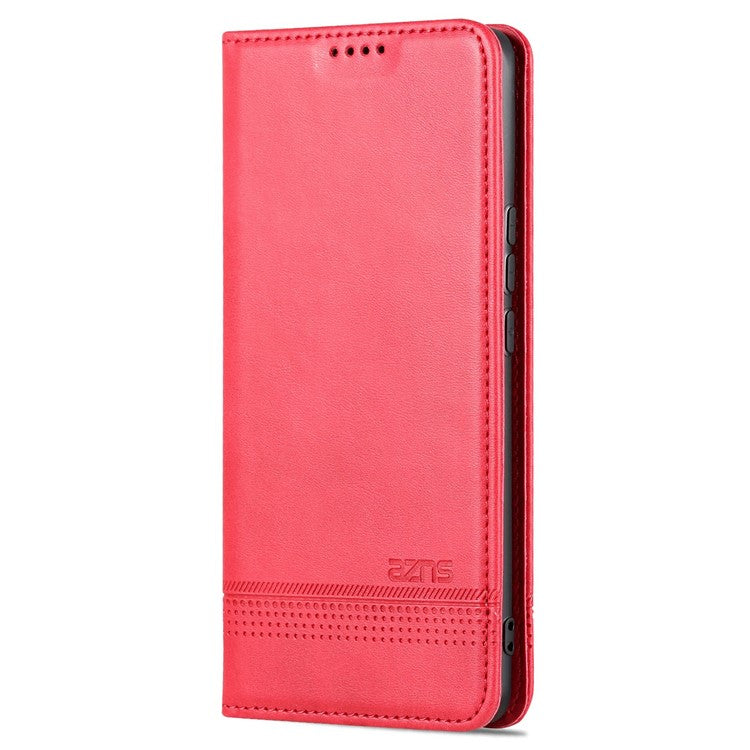 AZNS For Huawei nova 10 Pro 4G Anti-drop Phone Case Magnetic Auto Closure Wallet Stand PU Leather Flip Cover - Red