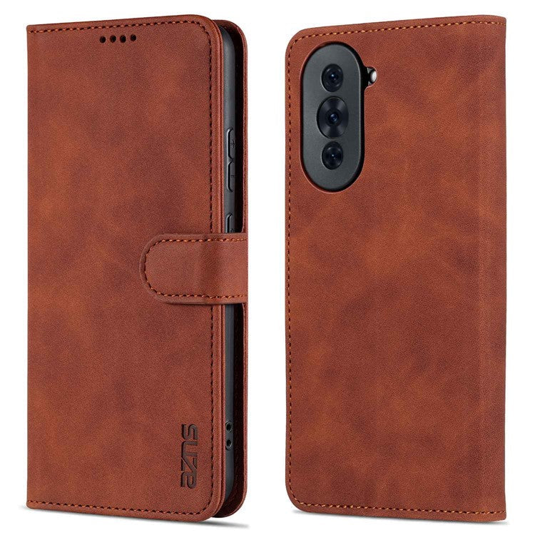 AZNS For Huawei nova 10 4G PU Leather All-round Protection Phone Cover Stand Wallet Case - Brown