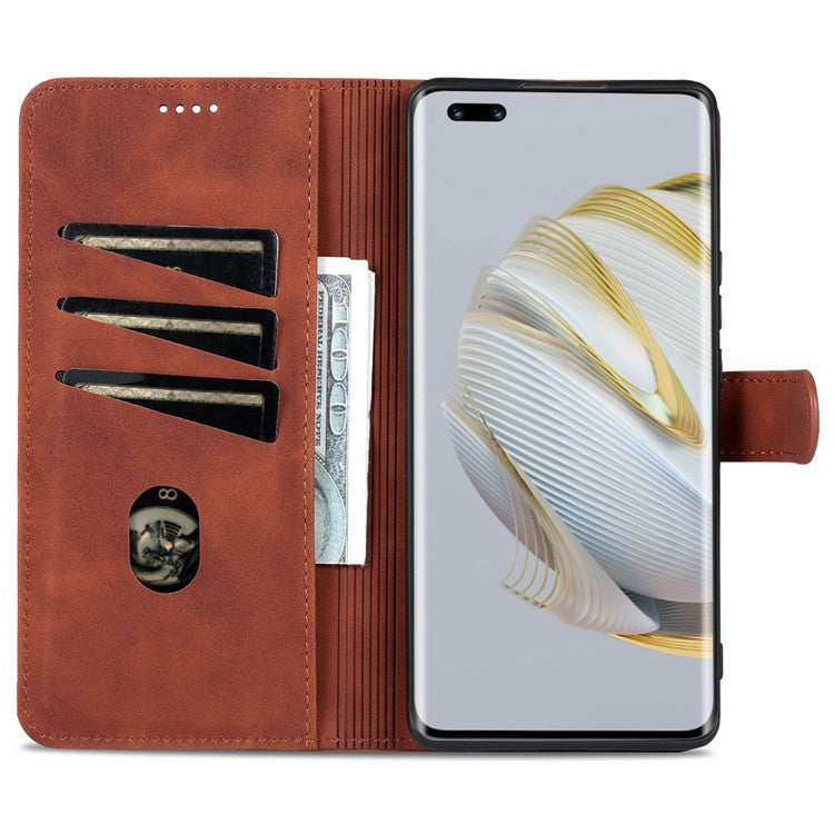 AZNS For Huawei nova 10 4G PU Leather All-round Protection Phone Cover Stand Wallet Case - Brown