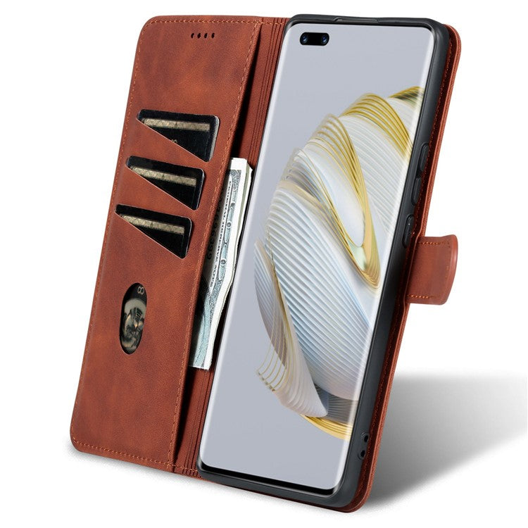 AZNS For Huawei nova 10 4G PU Leather All-round Protection Phone Cover Stand Wallet Case - Brown