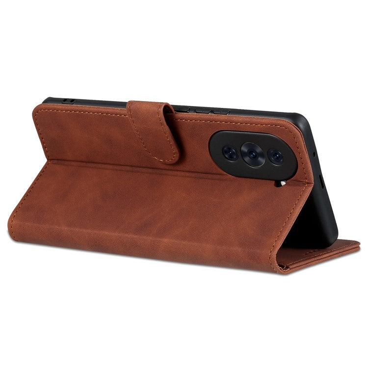 AZNS For Huawei nova 10 4G PU Leather All-round Protection Phone Cover Stand Wallet Case - Brown