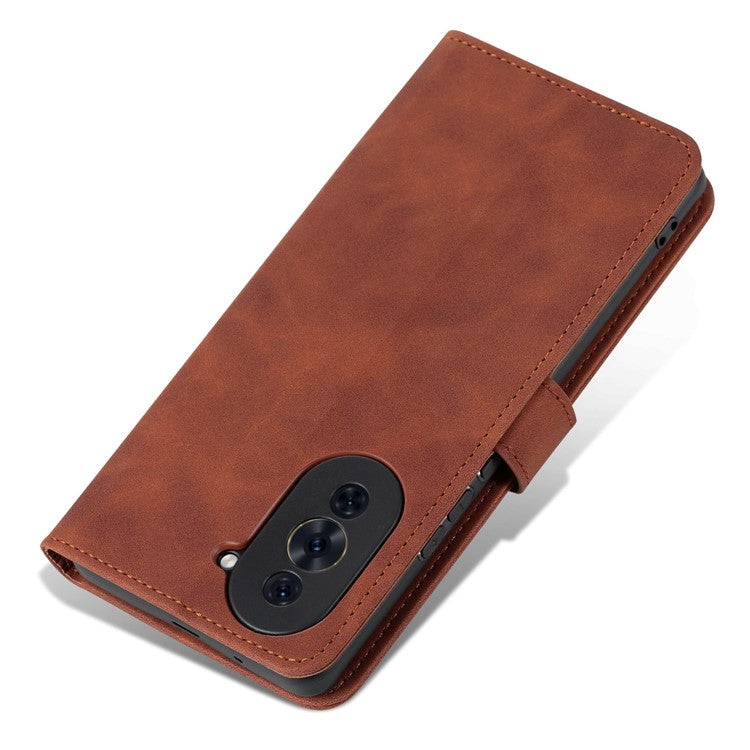 AZNS For Huawei nova 10 4G PU Leather All-round Protection Phone Cover Stand Wallet Case - Brown