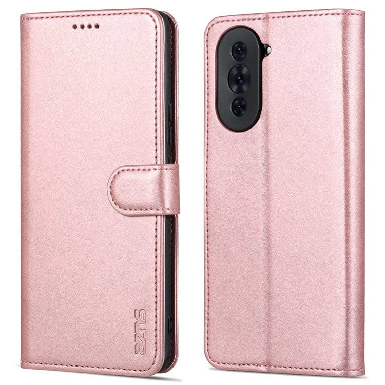 AZNS For Huawei nova 10 4G PU Leather All-round Protection Phone Cover Stand Wallet Case - Rose Gold
