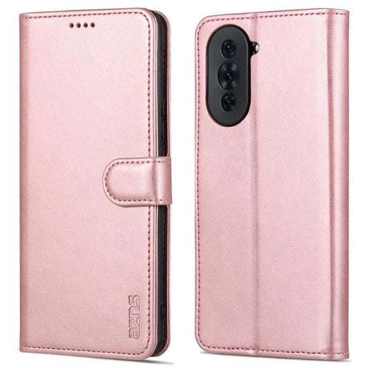 AZNS For Huawei nova 10 4G PU Leather All-round Protection Phone Cover Stand Wallet Case - Rose Gold