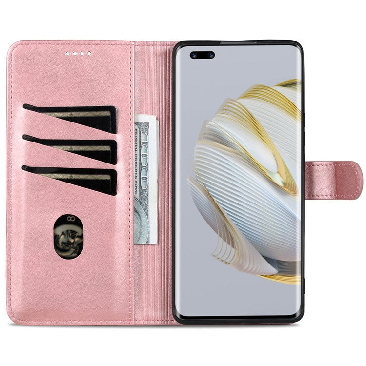 AZNS For Huawei nova 10 4G PU Leather All-round Protection Phone Cover Stand Wallet Case - Rose Gold