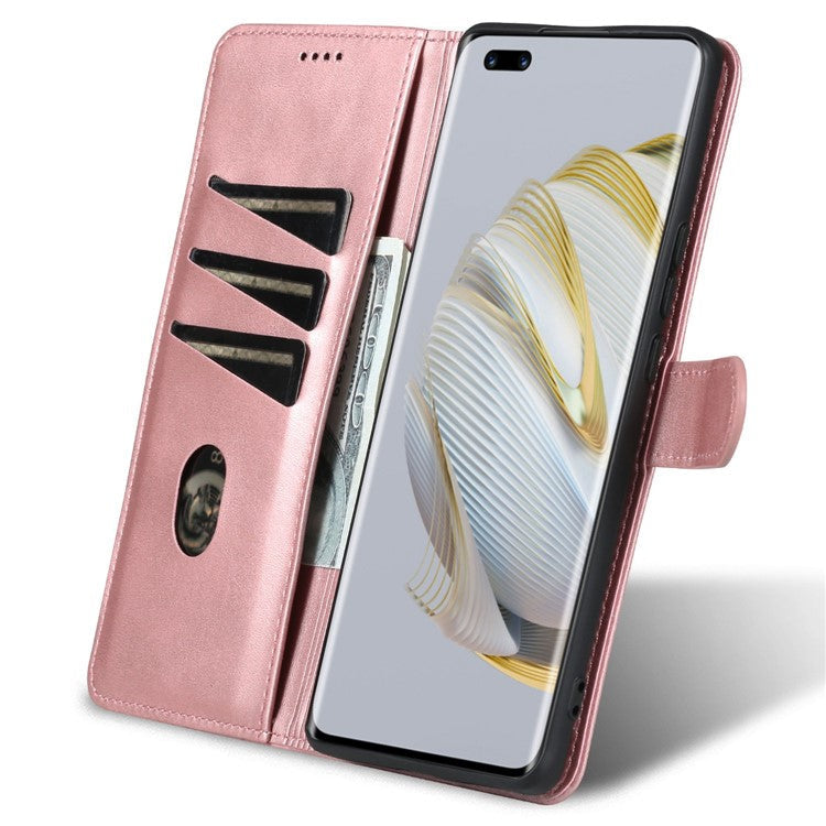 AZNS For Huawei nova 10 4G PU Leather All-round Protection Phone Cover Stand Wallet Case - Rose Gold