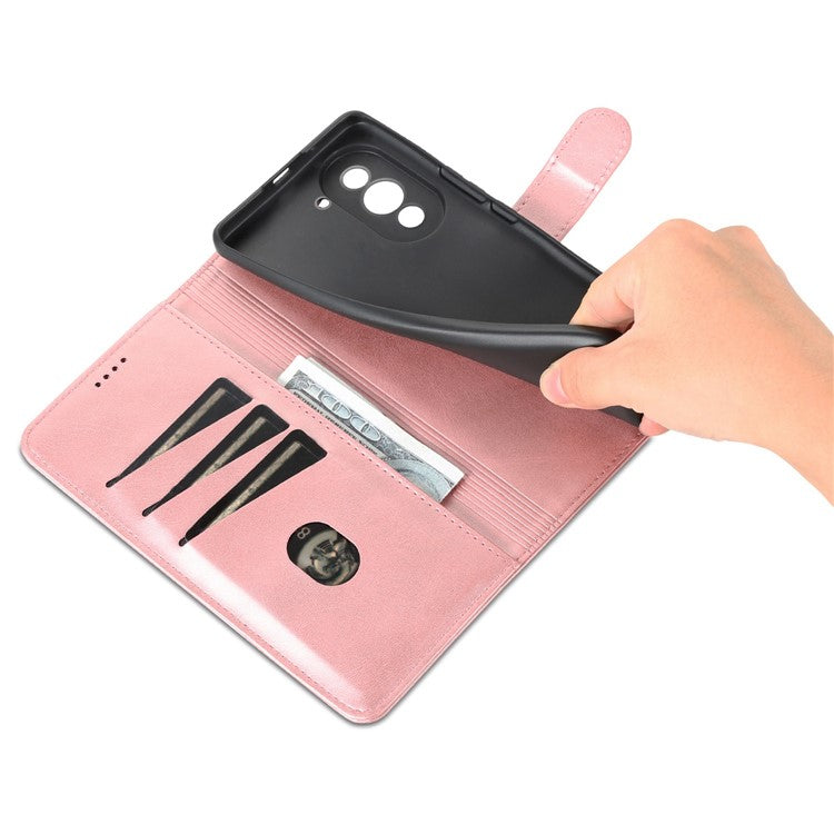 AZNS For Huawei nova 10 4G PU Leather All-round Protection Phone Cover Stand Wallet Case - Rose Gold