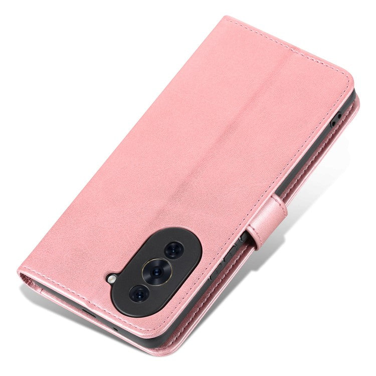 AZNS For Huawei nova 10 4G PU Leather All-round Protection Phone Cover Stand Wallet Case - Rose Gold