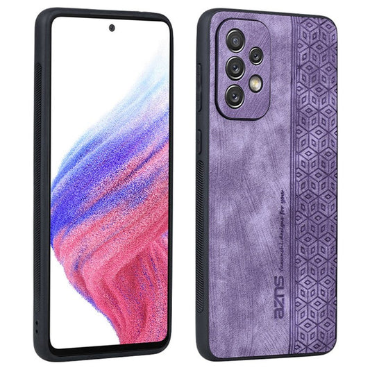 AZNS Phone Case For Samsung Galaxy A53 5G, Anti-fall PU Leather Coated TPU Well-protected Mobile Phone Cover - Purple