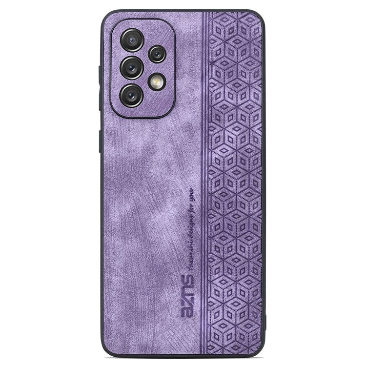 AZNS Phone Case For Samsung Galaxy A53 5G, Anti-fall PU Leather Coated TPU Well-protected Mobile Phone Cover - Purple