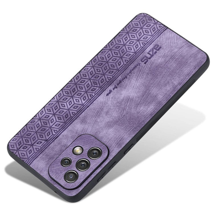 AZNS Phone Case For Samsung Galaxy A53 5G, Anti-fall PU Leather Coated TPU Well-protected Mobile Phone Cover - Purple