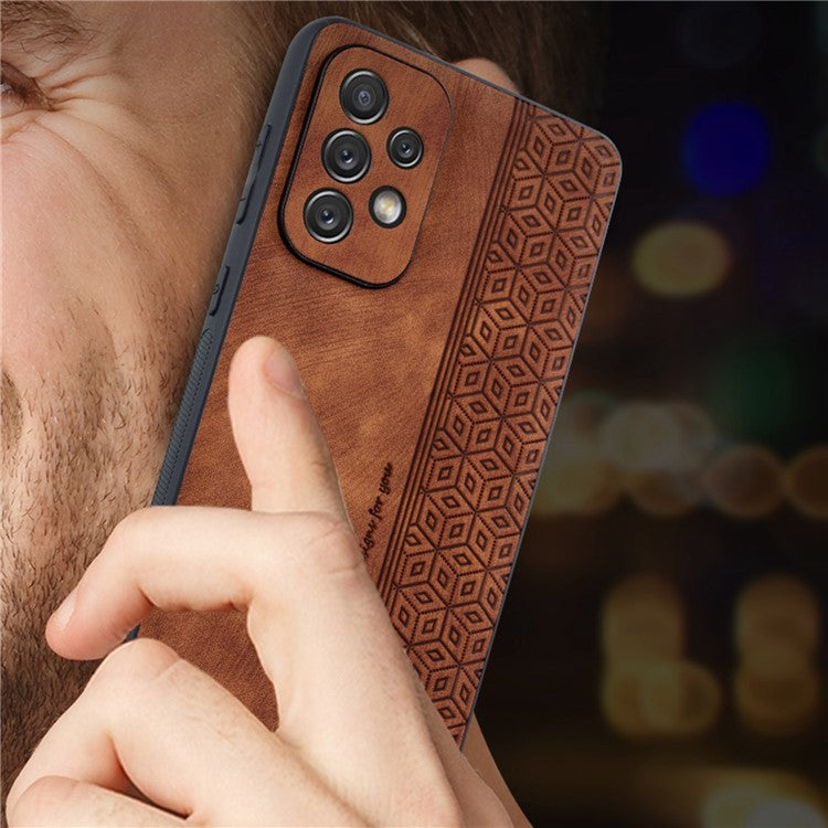 AZNS Phone Case For Samsung Galaxy A53 5G, Anti-fall PU Leather Coated TPU Well-protected Mobile Phone Cover - Purple