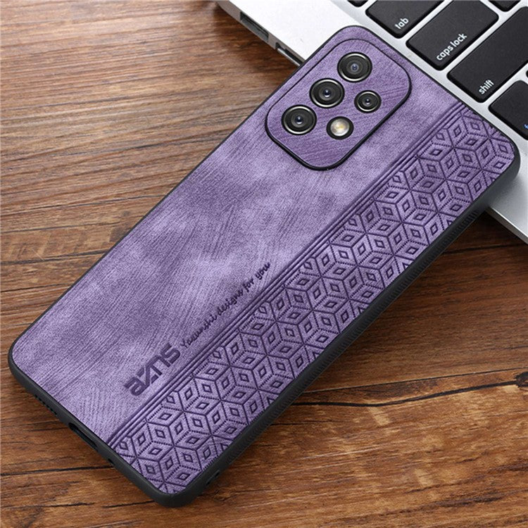 AZNS Phone Case For Samsung Galaxy A53 5G, Anti-fall PU Leather Coated TPU Well-protected Mobile Phone Cover - Purple