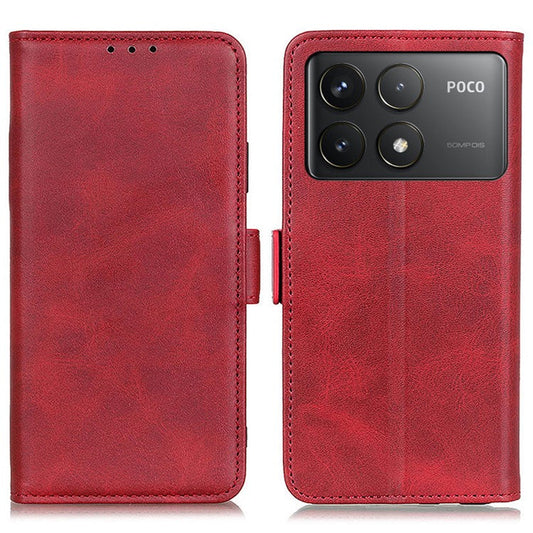 For Xiaomi Poco F6 Pro 5G / Redmi K70 5G / K70 Pro 5G Case Shockproof Leather Wallet Phone Cover - Red