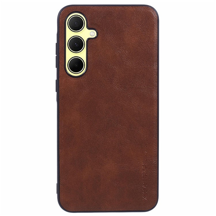 X-LEVEL Bojue-3 Series For Samsung Galaxy A35 5G Case PU Leather Back Phone Cover Business Soft Grip - Brown