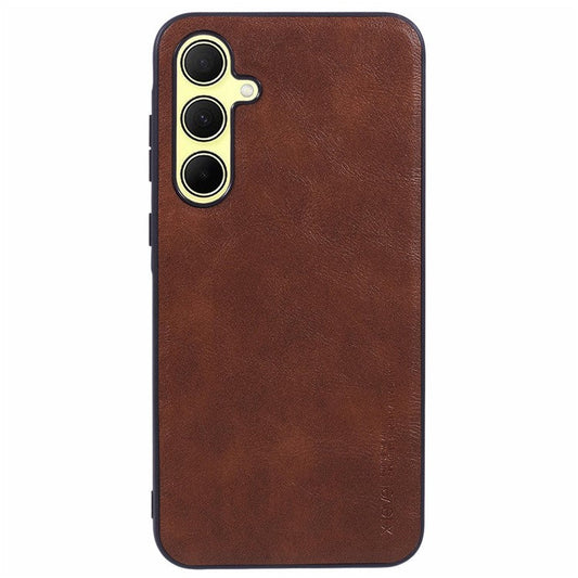 X-LEVEL Bojue-3 Series For Samsung Galaxy A35 5G Case PU Leather Back Phone Cover Business Soft Grip - Brown