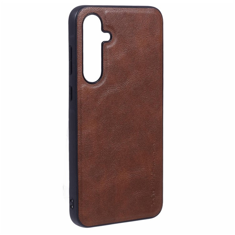 X-LEVEL Bojue-3 Series For Samsung Galaxy A35 5G Case PU Leather Back Phone Cover Business Soft Grip - Brown