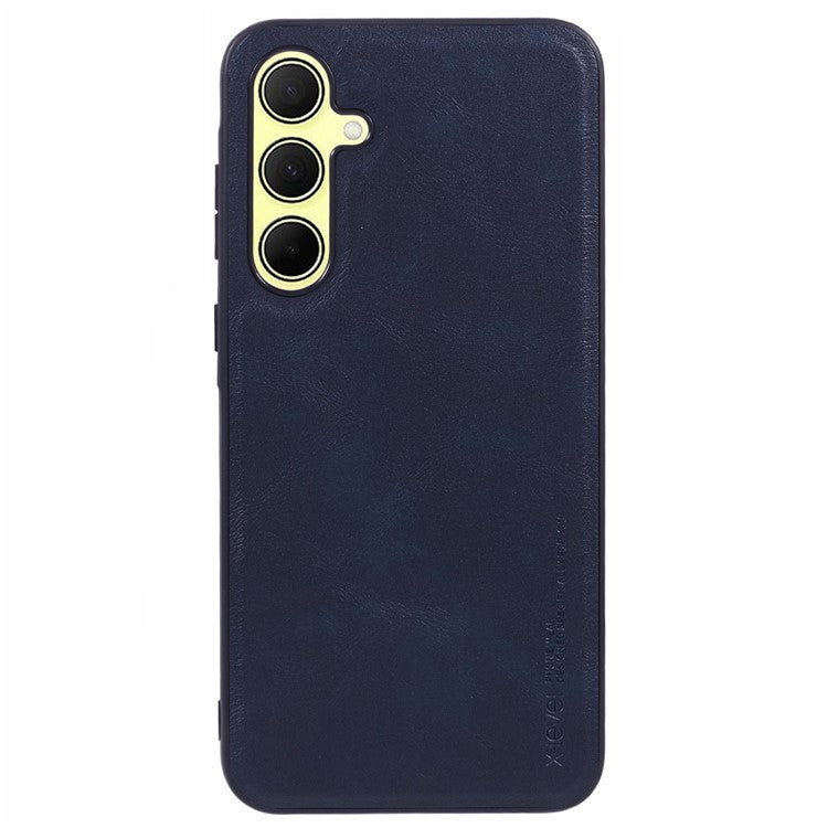 X-LEVEL Bojue-3 Series For Samsung Galaxy A35 5G Case PU Leather Back Phone Cover Business Soft Grip - Blue