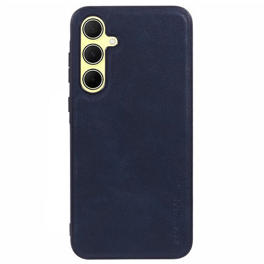 X-LEVEL Bojue-3 Series For Samsung Galaxy A35 5G Case PU Leather Back Phone Cover Business Soft Grip - Blue