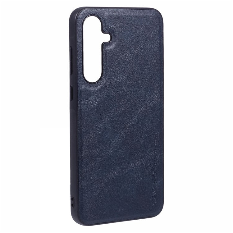 X-LEVEL Bojue-3 Series For Samsung Galaxy A35 5G Case PU Leather Back Phone Cover Business Soft Grip - Blue