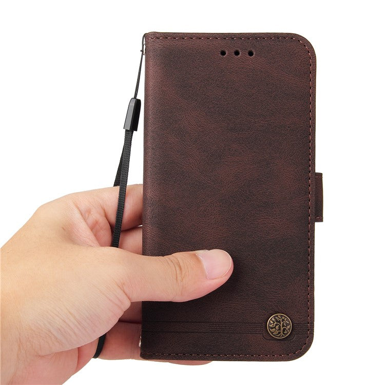For Xiaomi Redmi Turbo 3 5G / Poco F6 5G Leather Wallet Cases Skin Touch Phone Cover Stand with Strap - Brown