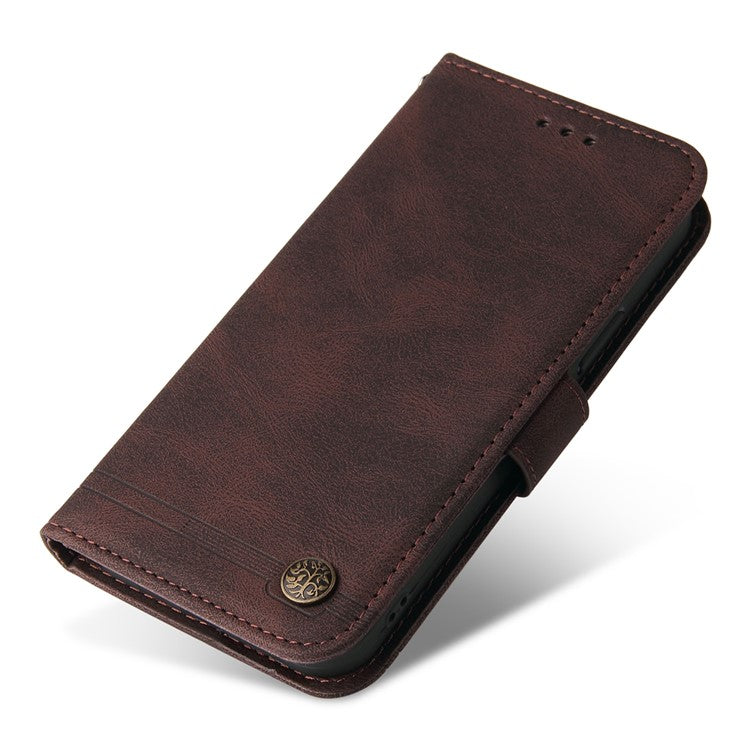 For Xiaomi Redmi Turbo 3 5G / Poco F6 5G Leather Wallet Cases Skin Touch Phone Cover Stand with Strap - Brown