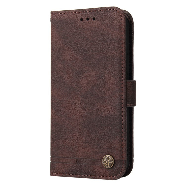 For Xiaomi Redmi Turbo 3 5G / Poco F6 5G Leather Wallet Cases Skin Touch Phone Cover Stand with Strap - Brown