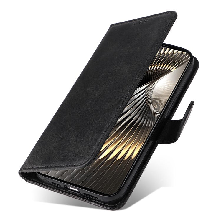 For Xiaomi Redmi Turbo 3 5G / Poco F6 5G Case Calf Texture Leather Wallet Cell Phone Cover - Black