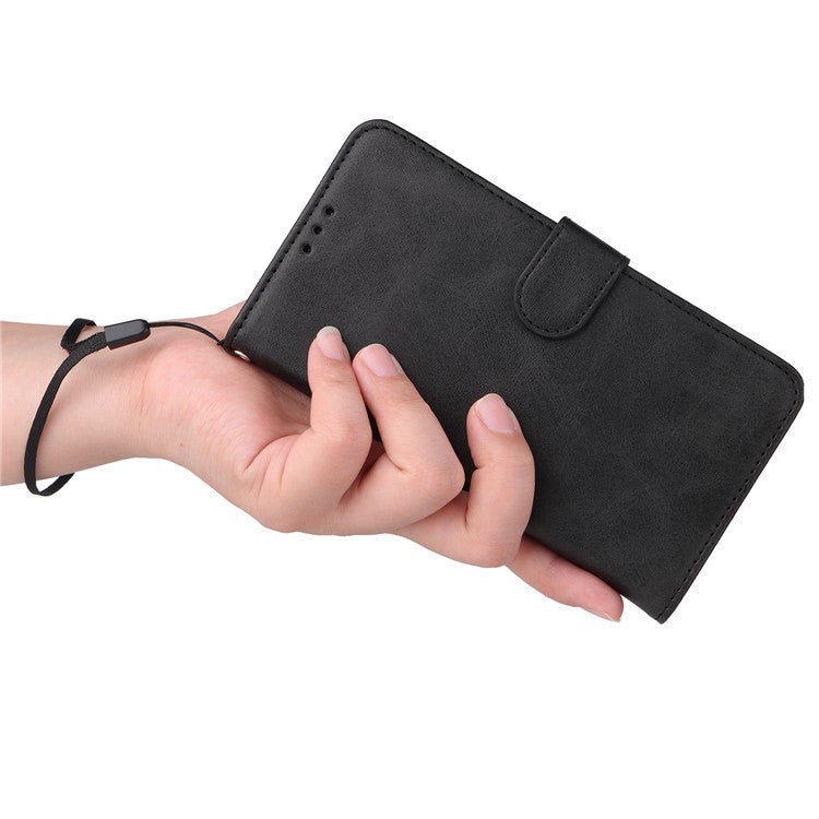 For Xiaomi Redmi Turbo 3 5G / Poco F6 5G Case Calf Texture Leather Wallet Cell Phone Cover - Black
